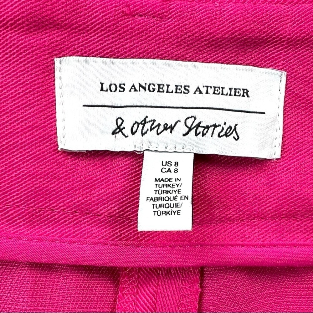 NWT & Other Stories Pink Paper Bag High-Waisted Shorts In Size 8 - Picture 8 of 12